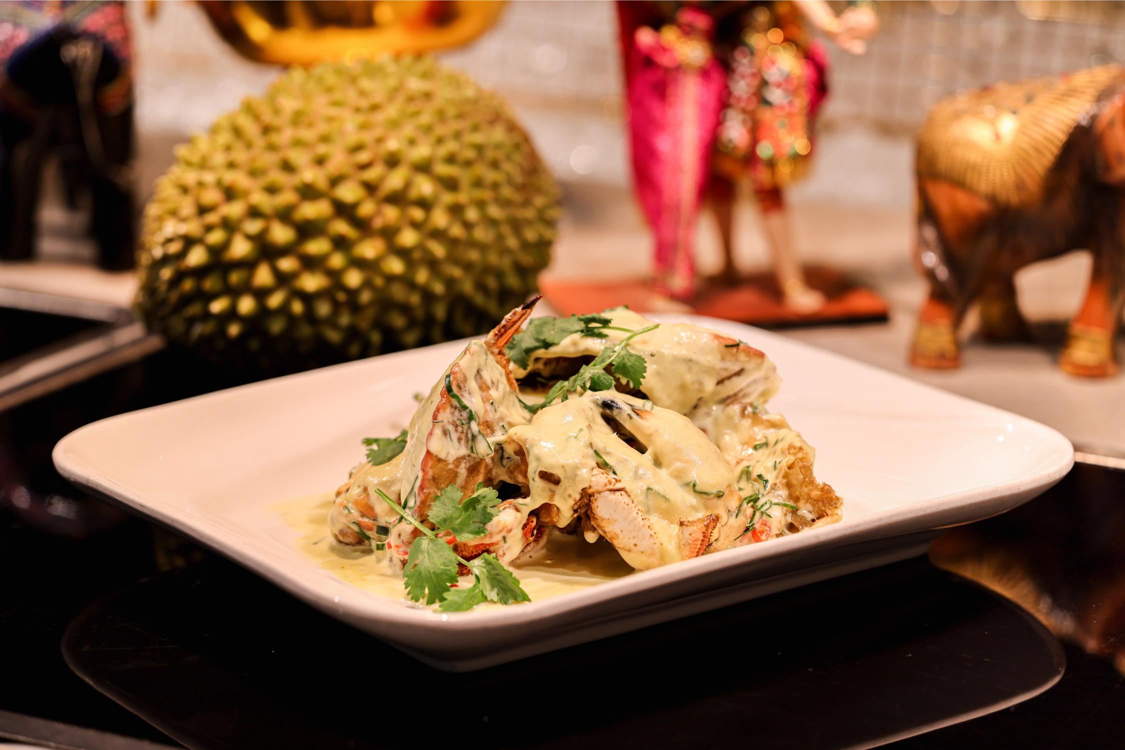 Golden Creamy Musang King Durian Sauce with Dungeness Crab 