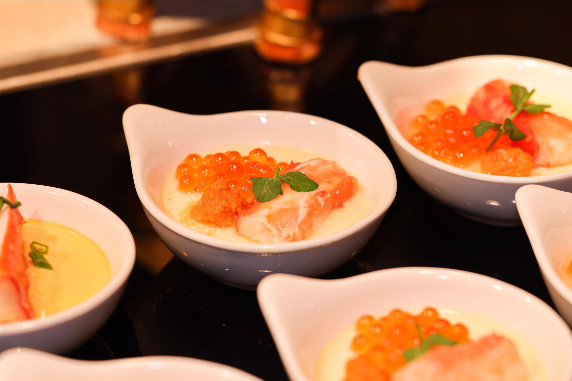 Steamed Egg with French Spider Crab Or Japanese Steamed Egg with Alaskan Crab