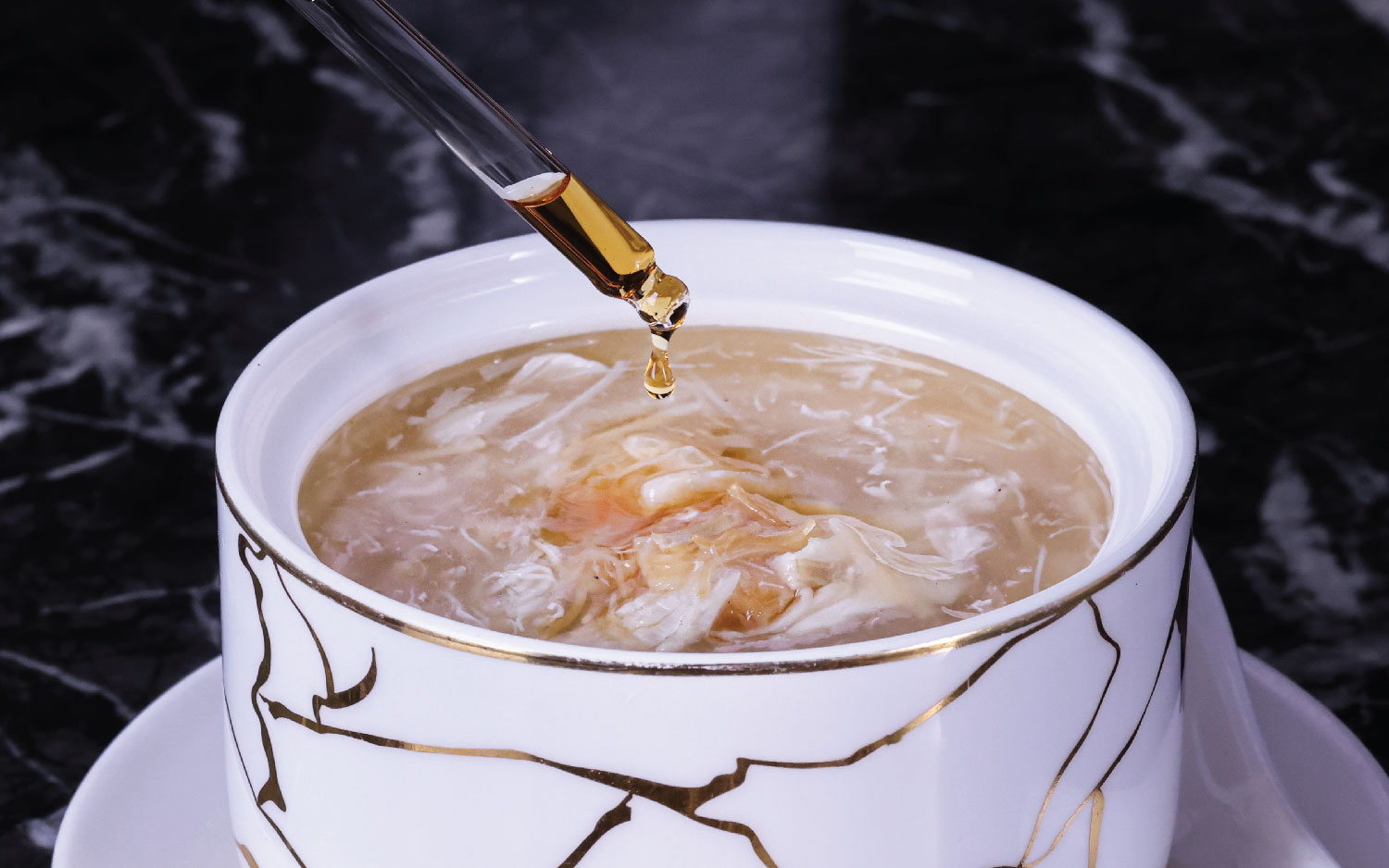 Braised Conpoy and Crab Meat Soup and Hennessy Cognac