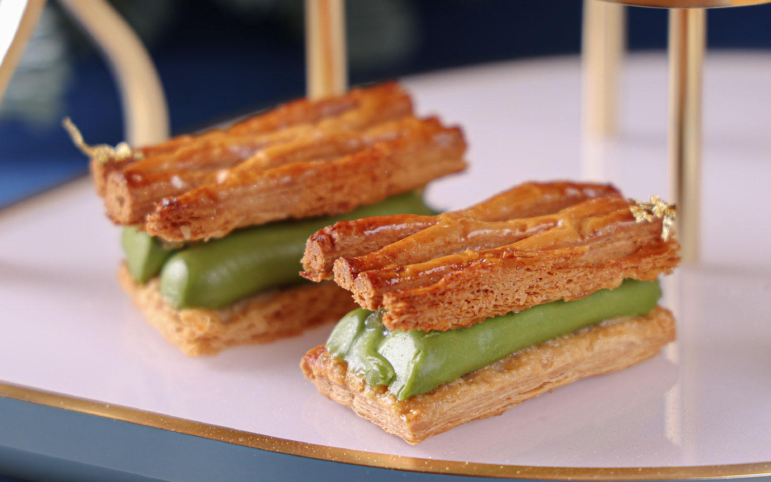 Matcha Cream and Yuzu Napoleon 